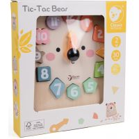 Teddies Hodiny medveď výučbová vkladačka drevené v krabici 26x29x5cm 24m+ 5