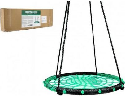 Hojdací kruh s povrazovým výpletom zelený 80 cm