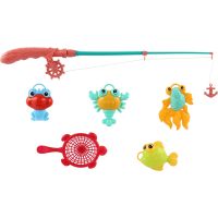 Teddies Hra ryby rybár s prútom 45cm plast 4 farby na karte 17x58cm