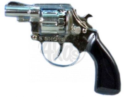Teddies GG3908-S-8001BNS - Pistole - Kapslovka s tlumičem kov 16cm 8 ran