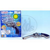 Teddies GG3908-S-8001BNS - Pistole - Kapslovka s tlumičem kov 16cm 8 ran 2
