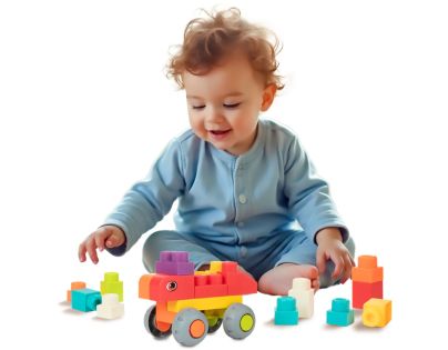 Teddies Kocky stavebnica 48ks plast v plastovom kufríku 26x12x19cm 18m+