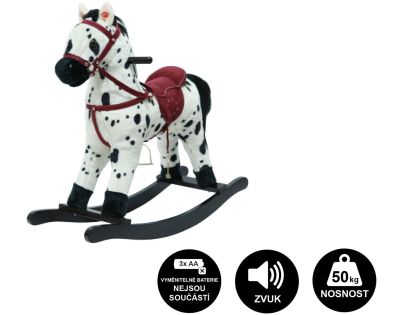Teddies Kôň hojdací bieločierny plyš 71cm