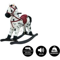 Teddies Kôň hojdací bieločierny plyš 71cm 2