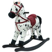 Teddies Kôň hojdací bieločierny plyš 71cm