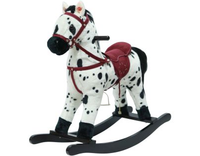 Teddies Kôň hojdací bieločierny plyš 71cm