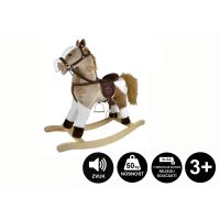 Teddies Kôň hojdací svetlo hnedý plyš 71cm 5