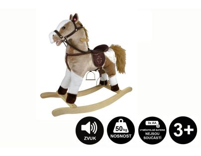 Teddies Kôň hojdací svetlo hnedý plyš 71cm