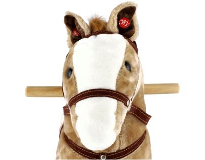 Teddies Kôň hojdací svetlo hnedý plyš 71cm