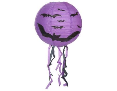 Teddies Lampion guľa Halloween so strapcami papier priemer 30cm v sáčku (bez paličky) 3 druhy karneval