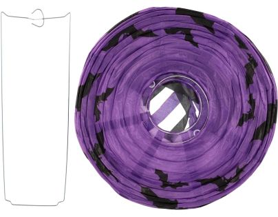 Teddies Lampion guľa Halloween so strapcami papier priemer 30cm v sáčku (bez paličky) 3 druhy karneval