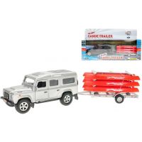 Landrover Defender kov 14 cm s přívěsem na kánoe 13 cm Landrover Defender kov 14 cm s přívěsem na kánoe 13 cm