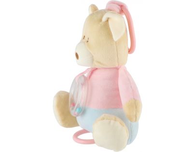 Teddies Medveď naťahovací hrací strojček plyš 18 x 17 cm béžový