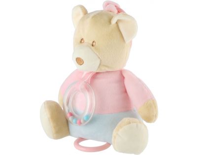 Teddies Medveď naťahovací hrací strojček plyš 18 x 17 cm béžový