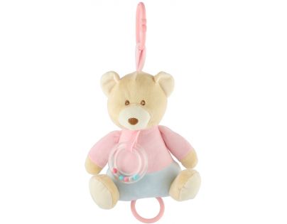 Teddies Medveď naťahovací hrací strojček plyš 18 x 17 cm béžový