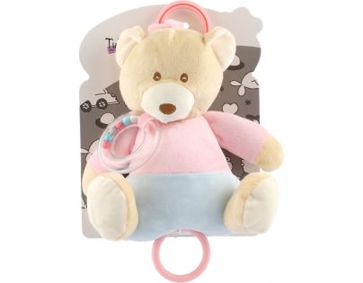 Teddies Medveď naťahovací hrací strojček plyš 18 x 17 cm béžový