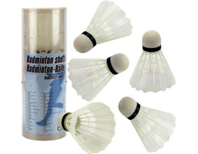 Loptičky na badminton biele plast 5 ks v tube