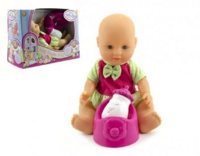 Teddies Bábätko s doplnkami 30 cm pije a ciká