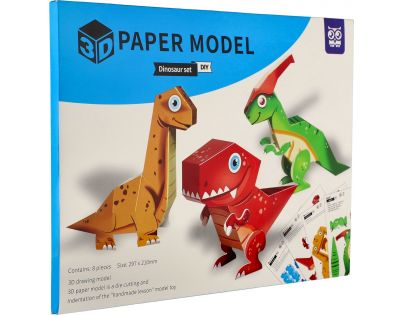 Modely 3D papierové Dinosaury 8 ks v sáčku