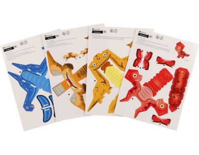 Modely 3D papierové Dinosaury 8 ks v sáčku