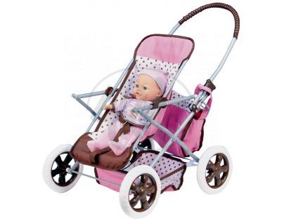 Teddies Panenka miminko mluvící 35cm a kočárek s doplňky