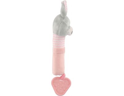 Pískátko a hryzátko zajac plyš 25 cm ružový