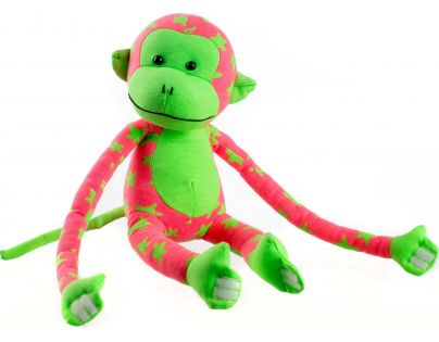 Teddies Opica svietiaci v tme ružovo zelená 33 cm