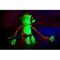 Teddies Opica svietiaci v tme ružovo zelená 33 cm 2