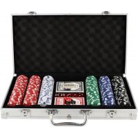 Poker sada 300 ks vrátane kociek a kariet v hliníkovom kufríku
