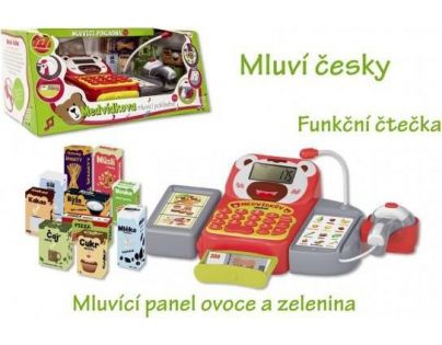 Teddies Pokladňa digitálny hovoriacej CZ 36cm s doplnkami