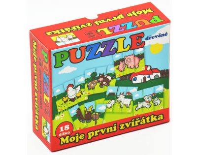 Teddies Puzzle drevené Moje prvé zvieratká 18 dielikov