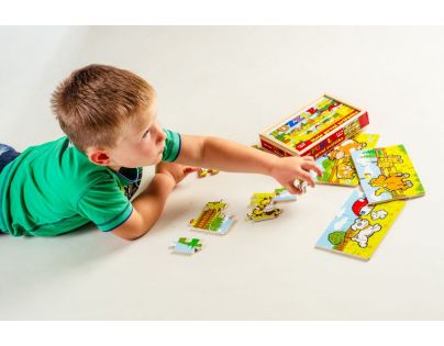 Teddies Puzzle drevené Moje prvé zvieratká 4 x 12 dielikov