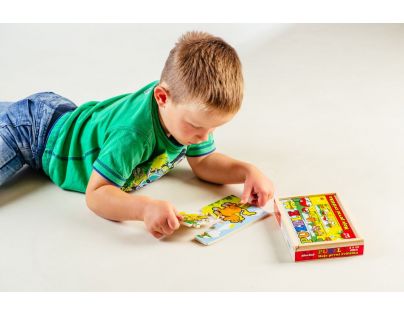 Teddies Puzzle drevené Moje prvé zvieratká 4 x 12 dielikov