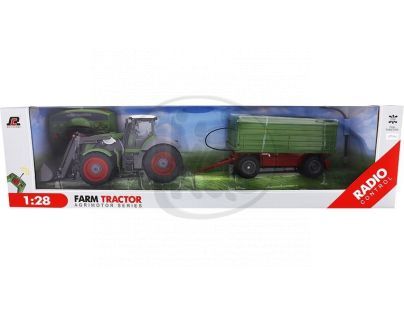 RC Traktor s nakladačem a vlečkou 1:28