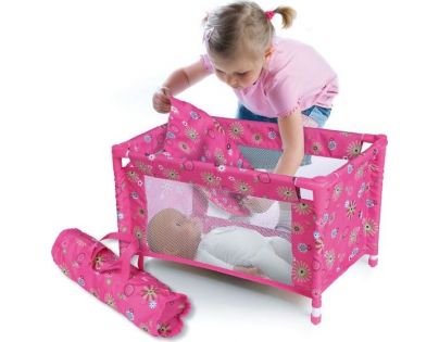 Teddies Rozkladacie postieľka pre bábiky s perinkou