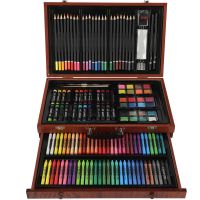 Teddies Sada na maľovanie - Art box kreatívna sada 143 ks v drevenom kufríku 38x25x8 cm