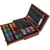 Teddies Sada na maľovanie - Art box kreatívna sada 143 ks v drevenom kufríku 38x25x8 cm 2