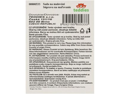 Teddies Sada na maľovanie - Art box kreatívna sada 143 ks v drevenom kufríku 38x25x8 cm