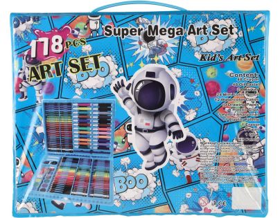 Teddies Sada na maľovanie - Art box kreatívna sada vesmír 178 ks v plastovom kufríku 34x27x3,5 cm