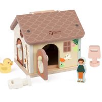 Teddies Skladačka vkladačka dom drevo 11ks 16x15x14cm 18m+ 2