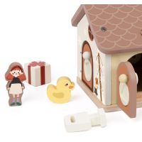 Teddies Skladačka vkladačka dom drevo 11ks 16x15x14cm 18m+ 3