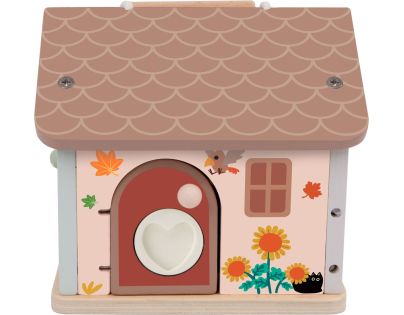 Teddies Skladačka vkladačka dom drevo 11ks 16x15x14cm 18m+