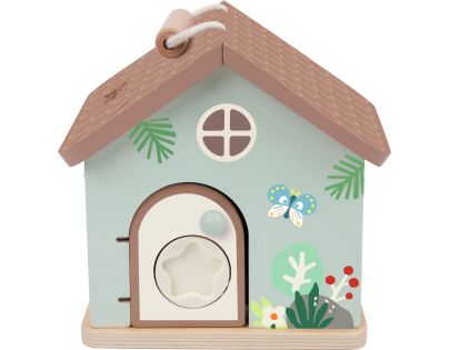 Teddies Skladačka vkladačka dom drevo 11ks 16x15x14cm 18m+