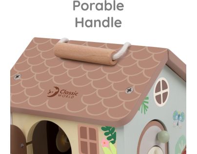 Teddies Skladačka vkladačka dom drevo 11ks 16x15x14cm 18m+