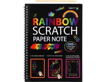 Teddies Škrabací notes dúhový 10 listov