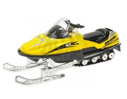 MIKRO 27659 - Sněžný skútr kovový 12 cm se zvukem se světlem 3 barvy