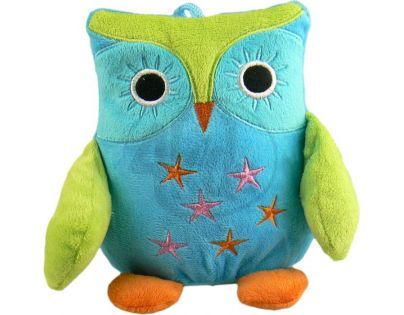Teddies Sova plyš 20cm stojící - Modrá