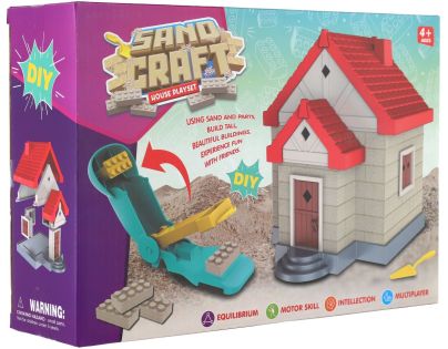 Teddies Stavebnica dom s pieskom plast s doplnkami v krabici 28x19x8cm