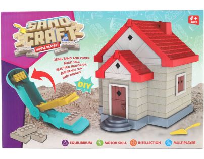 Teddies Stavebnica dom s pieskom plast s doplnkami v krabici 28x19x8cm
