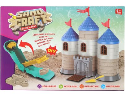 Teddies Stavebnica hrad s pieskom plast s doplnkami v krabici 28x19x8cm